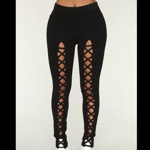 Fashion Nova lace up pants